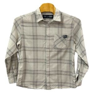 FinTech Men’s Plaid Long Sleeve Button‎ Down Shirt Sz XL